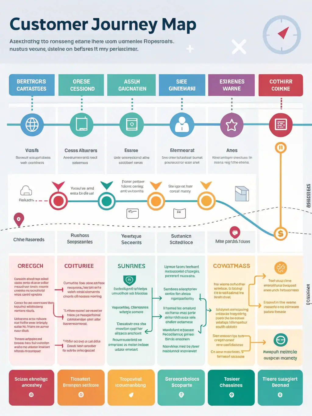 A detailed infographic illustrates the customer journey from initial awareness to final purchase, demonstrating Valkron LLC's data-driven marketing strategies.