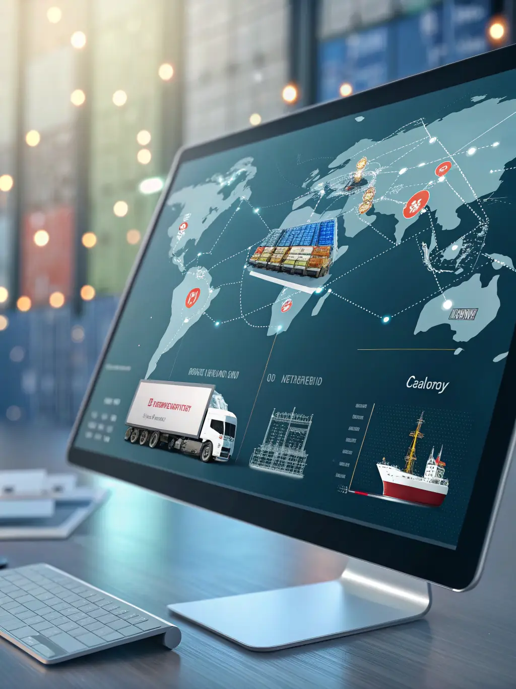 A digital dashboard displaying real-time tracking of vehicle shipments, showcasing the transparency and control offered to clients.