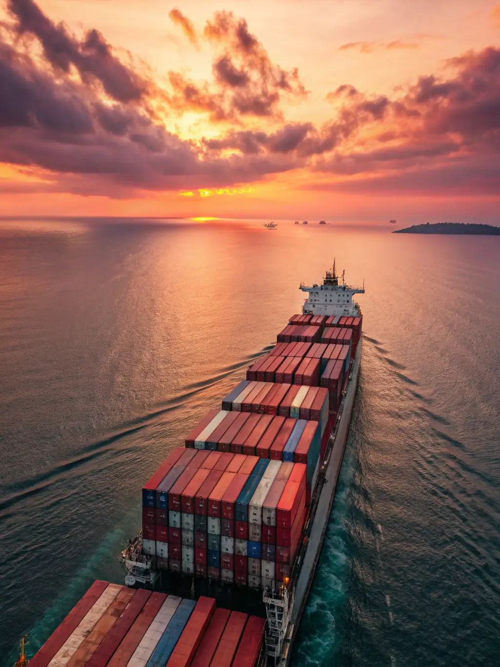 A secure cargo ship transporting vehicles across the ocean, representing the safe and reliable logistics solutions provided by Valkron LLC.